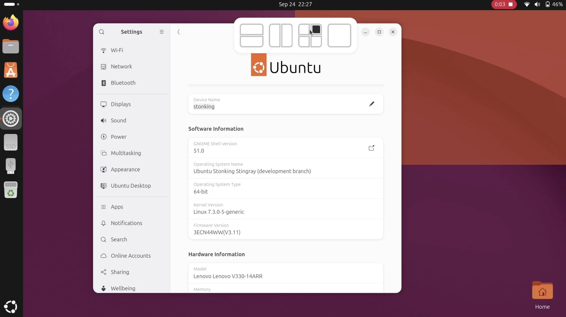 Ubuntu 26.10 Introduces Windows 11-Style Tiling Layout Picker via Built-In Tiling Assistant
