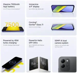 Poco C95 Pro launches with a 7,500mAh battery and 6.9 inch display